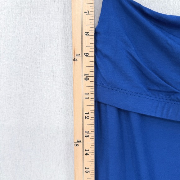 ENZA COSTA Jersey Midi Slip Dress Women XS Royal Blue Spaghetti Strap Luxury NEW - Picture 8 of 16